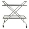 2-Tier Glass Shelf Bar Cart With Metal Frame 1 2-Tier Glass Shelf Bar Cart With Metal Frame -Furniture Series Sale 2 tier glass shelf bar cart with metal frame