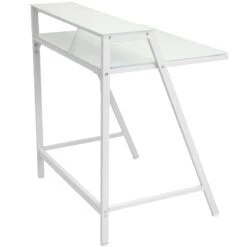 2-Tier Lola Desk, White -Furniture Series Sale 2 tier lola desk white 3