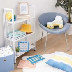 3-Tier Vienna Folding Bookshelf, White -Furniture Series Sale 3 tier vienna folding bookshelf white 2