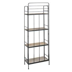 4-Tier Black Metal Baker Rack With Folding Wood Top Shelves -Furniture Series Sale 4 tier black metal baker rack with folding wood top shelves 2