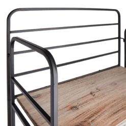 4-Tier Black Metal Baker Rack With Folding Wood Top Shelves -Furniture Series Sale 4 tier black metal baker rack with folding wood top shelves 3