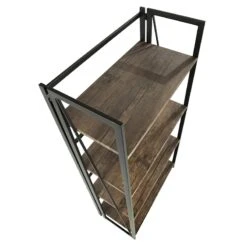 4-Tier Dakota Black & Brown Industrial Modern Bookshelf, 49" -Furniture Series Sale 4 tier dakota black brown industrial modern bookshelf 49 4
