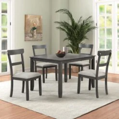 Anderson 5-Piece Dining Set, Grey -Furniture Series Sale anderson 5 piece dining set grey 8