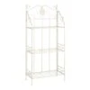 Antique White Metal Baker's Rack With Folding Shelves, 51" -Furniture Series Sale antique white metal bakers rack with folding shelves 51
