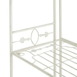 Antique White Metal Baker's Rack With Folding Shelves, 51" -Furniture Series Sale antique white metal bakers rack with folding shelves 51 4