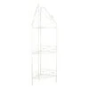 Antique White Scrolled Metal Folding Corner Shelf Rack, 51.5" -Furniture Series Sale antique white scrolled metal folding corner shelf rack 51.5