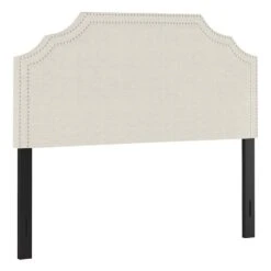 Belize Cream Nail Head Trim Queen Headboard