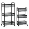 Black 3 Tier Metal Rolling Cart, 29" -Furniture Series Sale black 3 tier metal rolling cart 29
