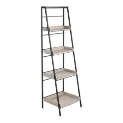 Black Metal Folding Rack With Wood Tray Layer