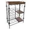 Black Metal Wine Rack With Wood Tray Top 2 Black Metal Wine Rack With Wood Tray Top -Furniture Series Sale black metal wine rack with wood tray top