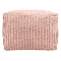 Bubble Dot Striped Pouf, Dusty Coral