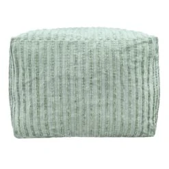 Bubble Dot Striped Pouf, Light Green