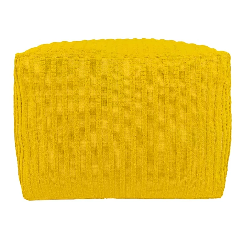 Bubble Dot Striped Pouf, Mimosa 3 Bubble Dot Striped Pouf, Mimosa