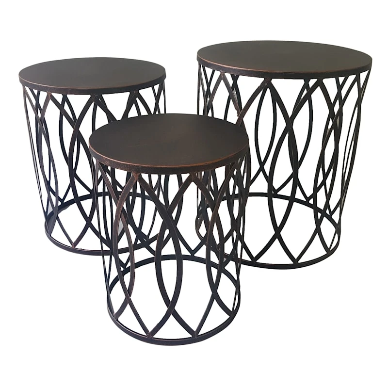 Copper Round Metal Side Table, Small 4 Copper Round Metal Side Table, Small - Image 2