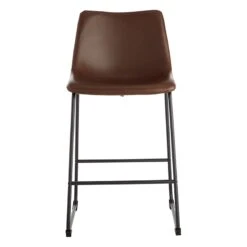 Crosby St Drake Espresso Brown Faux Leather Counter Stool -Furniture Series Sale crosby st drake espresso brown faux leather counter stool 2