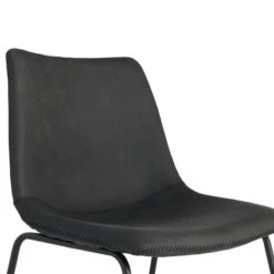 Crosby St Drake Modern Industrial Faux Leather Dining Chair, Grey -Furniture Series Sale crosby st drake modern industrial faux leather dining chair grey 4