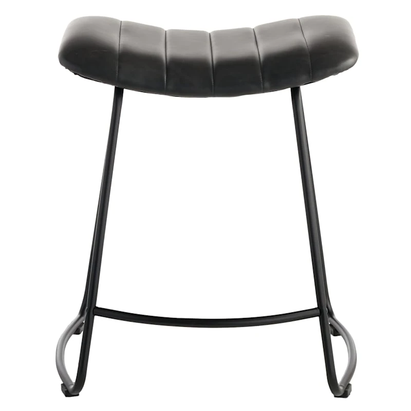 Crosby St Jude Black Backless Counter Stool, 24" 4 Crosby St Jude Black Backless Counter Stool, 24" - Image 2