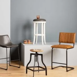 Crosby St Luka Faux Leather Counter Stool, Light Brown -Furniture Series Sale crosby st luka faux leather counter stool light brown 5