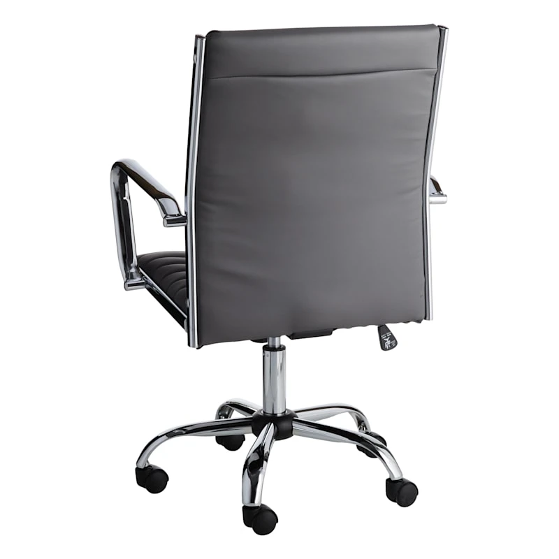 Crosby St Maxwell Adjustable Faux Leather Office Chair, Grey 3 Crosby St Maxwell Adjustable Faux Leather Office Chair, Grey - Image 2