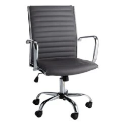 Crosby St Maxwell Adjustable Faux Leather Office Chair, Grey