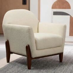 Crosby St Remi Cream Boucle Armchair -Furniture Series Sale crosby st remi cream boucle armchair 4