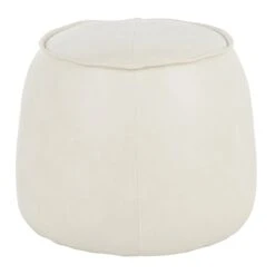 Crosby St Rowan Cream Faux Leather Ottoman -Furniture Series Sale crosby st rowan cream faux leather ottoman 4