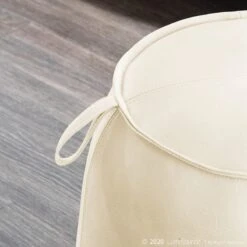 Crosby St Rowan Cream Faux Leather Ottoman -Furniture Series Sale crosby st rowan cream faux leather ottoman 5