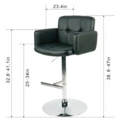 Crosby St Stout Adjustable Faux Leather Barstool, Black -Furniture Series Sale crosby st stout adjustable faux leather barstool black 4