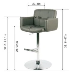 Crosby St Stout Adjustable Faux Leather Barstool, Grey -Furniture Series Sale crosby st stout adjustable faux leather barstool grey 5