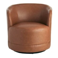 Crosby St Swivel Faux Leather Tub Chair -Furniture Series Sale crosby st swivel faux leather tub chair 2
