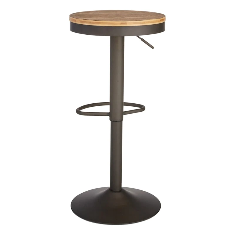 Dakota Adjustable Modern Industrial Barstool, Antique Bronze 4 Dakota Adjustable Modern Industrial Barstool, Antique Bronze - Image 2