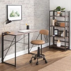 Dakota Black & Brown Industrial Modern Office Desk -Furniture Series Sale dakota black brown industrial modern office desk 6