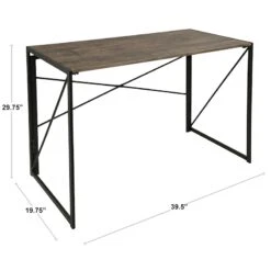 Dakota Black & Brown Industrial Modern Office Desk -Furniture Series Sale dakota black brown industrial modern office desk 8