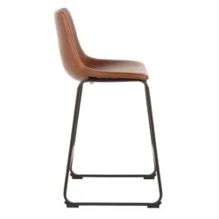 Drake Cognac Modern Industrial Faux Leather Barstool, 30" 11 Drake Cognac Modern Industrial Faux Leather Barstool, 30" -Furniture Series Sale drake cognac modern industrial faux leather barstool 30 2