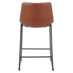 Drake Cognac Modern Industrial Faux Leather Barstool, 30" 14 Drake Cognac Modern Industrial Faux Leather Barstool, 30" -Furniture Series Sale drake cognac modern industrial faux leather barstool 30 5