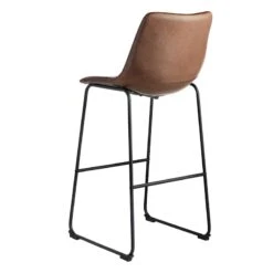 Drake Modern Faux Leather Industrial Barstool, Espresso -Furniture Series Sale drake modern faux leather industrial barstool espresso 2