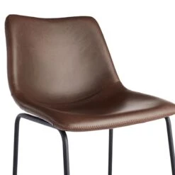 Drake Modern Faux Leather Industrial Barstool, Espresso -Furniture Series Sale drake modern faux leather industrial barstool espresso 4