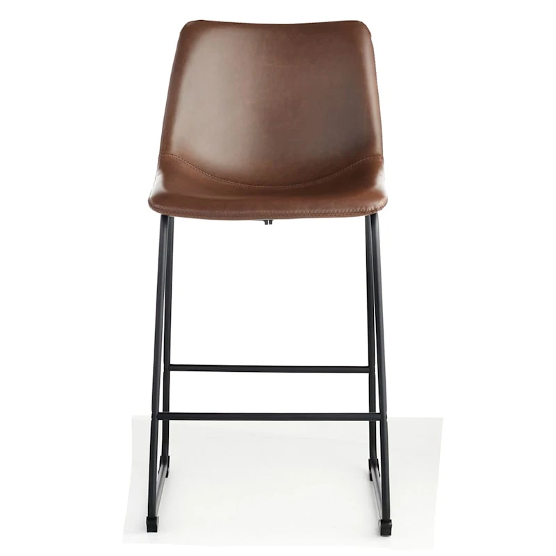 Drake Modern Faux Leather Industrial Counter Stool, Espresso 4 Drake Modern Faux Leather Industrial Counter Stool, Espresso - Image 2