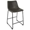 Drake Modern Industrial Faux Leather Counter Stool, Dark Grey -Furniture Series Sale drake modern industrial faux leather counter stool dark grey