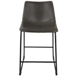 Drake Modern Industrial Faux Leather Counter Stool, Dark Grey -Furniture Series Sale drake modern industrial faux leather counter stool dark grey 3