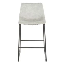 Drake Modern Industrial Faux Leather Counter Stool, Light Grey 8 Drake Modern Industrial Faux Leather Counter Stool, Light Grey -Furniture Series Sale drake modern industrial faux leather counter stool light grey 1