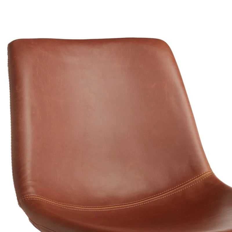 Drake Modern Industrial Faux Leather Dining Chair, Cognac 7 Drake Modern Industrial Faux Leather Dining Chair, Cognac - Image 5