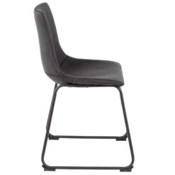 Drake Modern Industrial Faux Leather Dining Chair, Dark Grey 10 Drake Modern Industrial Faux Leather Dining Chair, Dark Grey -Furniture Series Sale drake modern industrial faux leather dining chair dark grey 2
