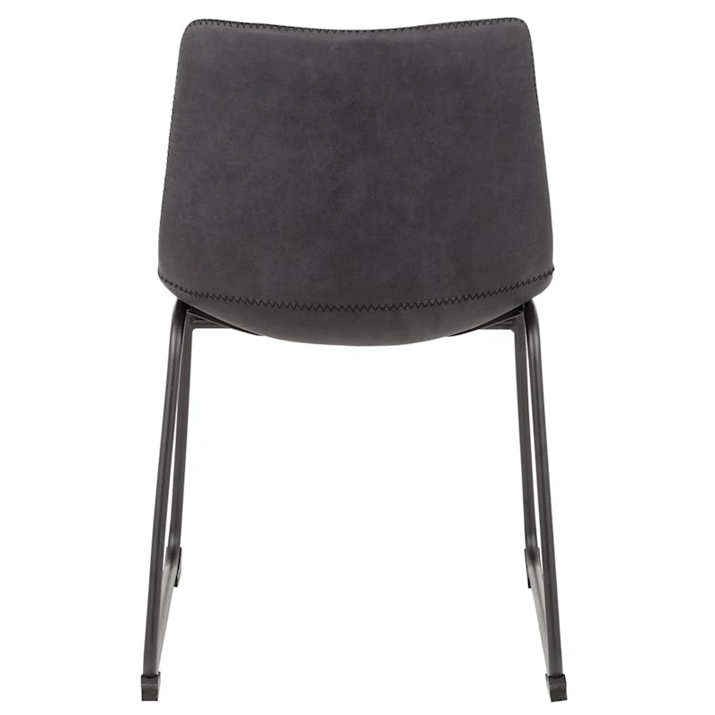 Drake Modern Industrial Faux Leather Dining Chair, Dark Grey 7 Drake Modern Industrial Faux Leather Dining Chair, Dark Grey - Image 5