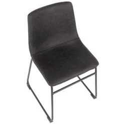 Drake Modern Industrial Faux Leather Dining Chair, Dark Grey 13 Drake Modern Industrial Faux Leather Dining Chair, Dark Grey -Furniture Series Sale drake modern industrial faux leather dining chair dark grey 5