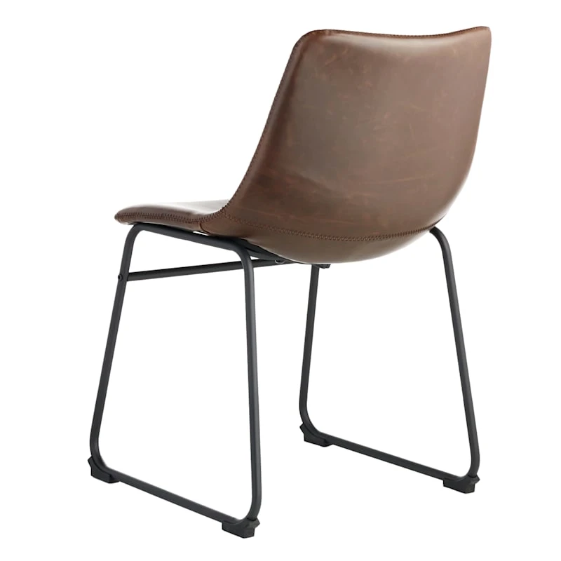 Drake Modern Industrial Faux Leather Dining Chair, Espresso 5 Drake Modern Industrial Faux Leather Dining Chair, Espresso - Image 3