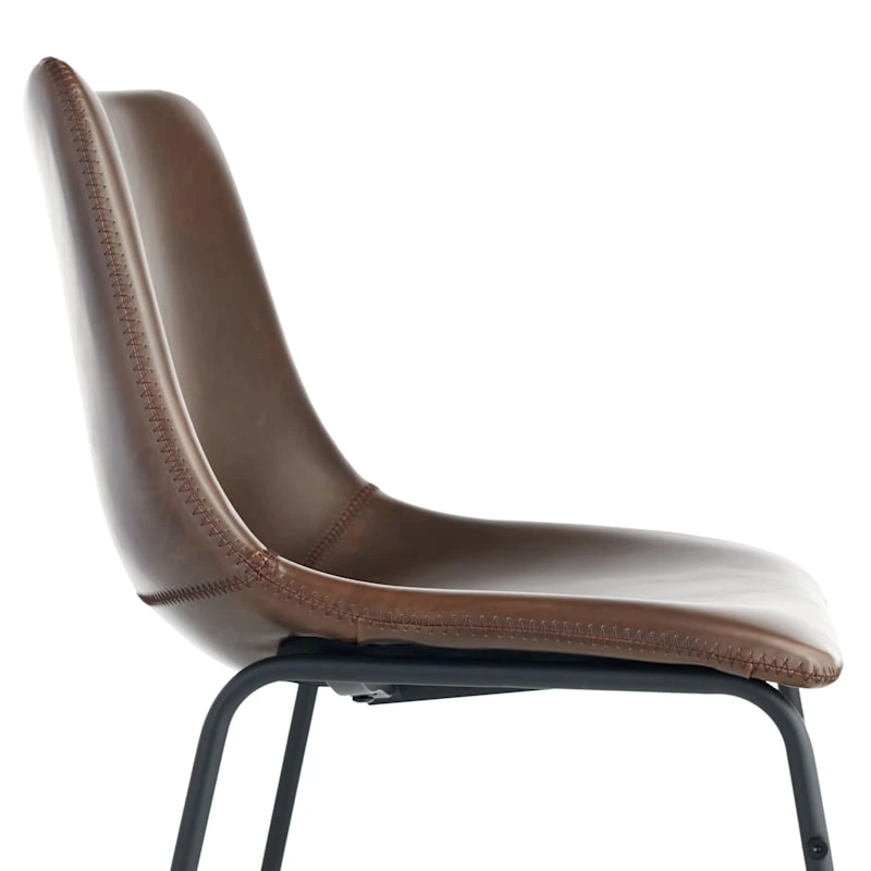 Drake Modern Industrial Faux Leather Dining Chair, Espresso 6 Drake Modern Industrial Faux Leather Dining Chair, Espresso - Image 4