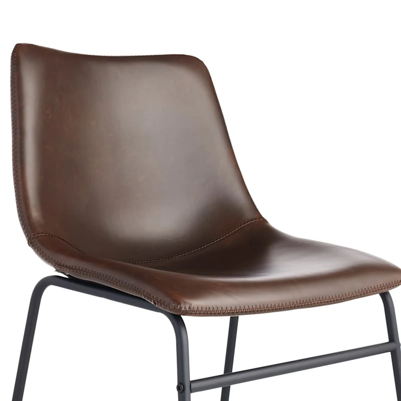 Drake Modern Industrial Faux Leather Dining Chair, Espresso 7 Drake Modern Industrial Faux Leather Dining Chair, Espresso - Image 5