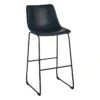 Drake Navy Blue Faux Leather Barstool -Furniture Series Sale drake navy blue faux leather barstool