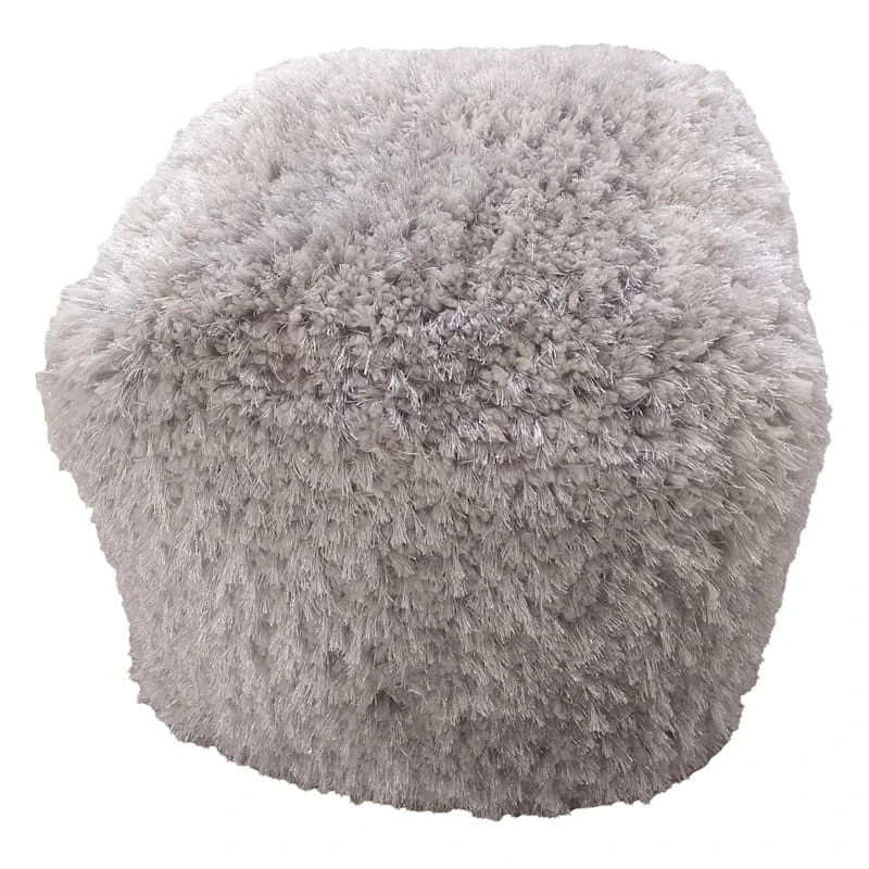 Faye Shag Pouf, Grey 3 Faye Shag Pouf, Grey